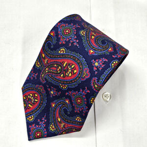 Polo Ralph Lauren 100% Silk Necktie Smooth Paisley Rib Made in Italy VTG 59x3.5
